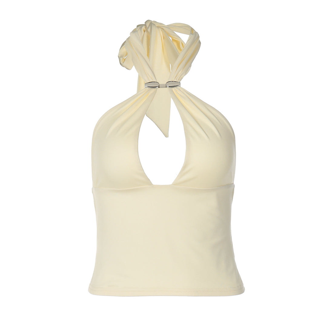 Damen Top mit raffiniertem Halterneck-Design und eleganter Schnalle Echo Archiv