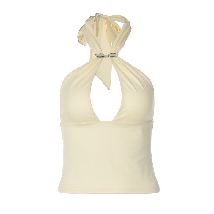 Damen Top mit raffiniertem Halterneck-Design und eleganter Schnalle Echo Archiv