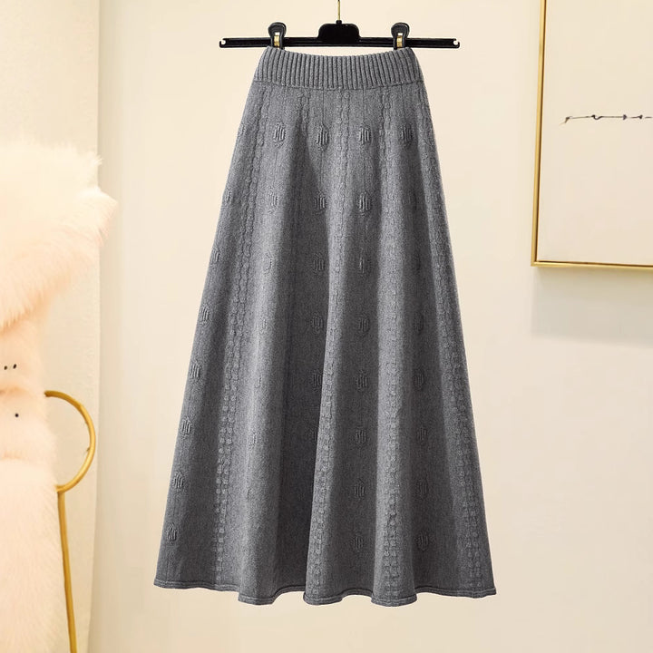 Damen Eleganter, luftiger Maxirock mit Rippstruktur Echo Archiv