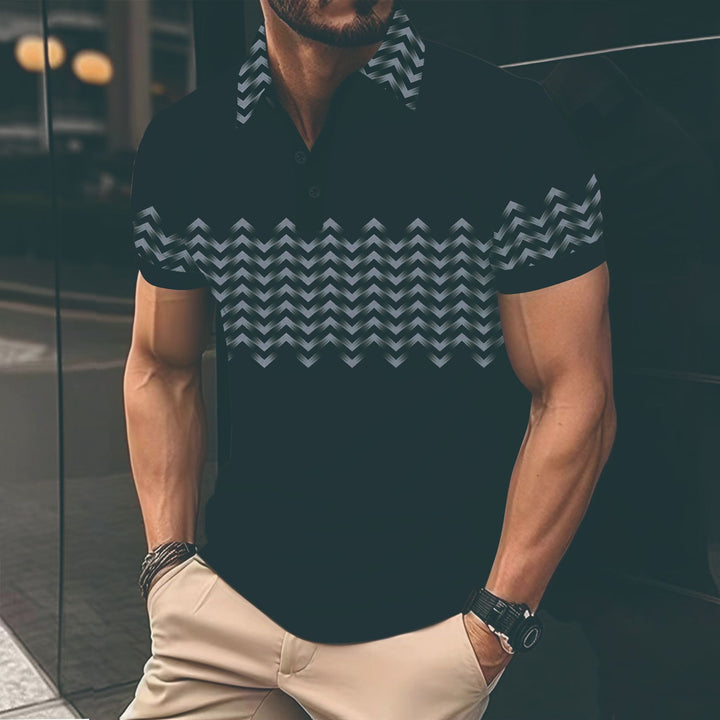 Herren Poloshirt mit modernen Musterdetails Echoarchiv