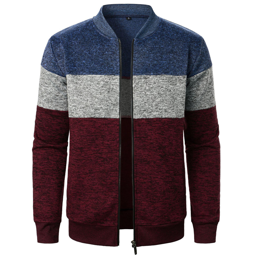 Herren Sportliche Sweatjacke mit modernem Streifenmuster und elastischem Abschluss Echoarchiv