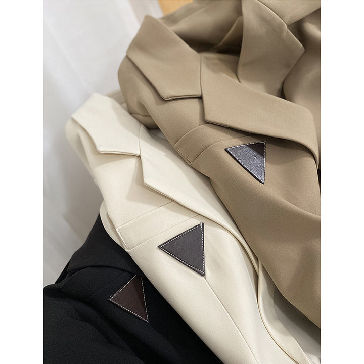Damen Modischer Doppelreiher Blazer mit Taillengürtel Echoarchiv
