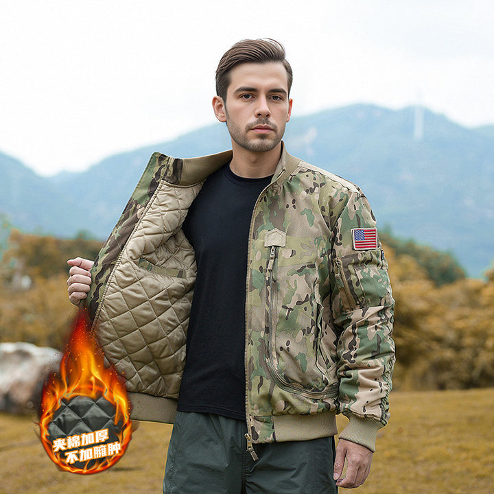 Herren nan robuste Piloten‑Bomberjacke mit multifunktionalen Reißverschluss‑ und Klapptaschen sowie Ärmeltasche Echo Archiv