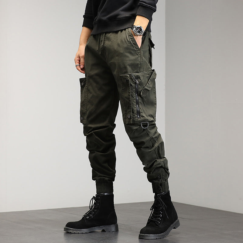 Herren Cargohose mit stylischen Reißverschlusstaschen und elastischem Bund Echoarchiv