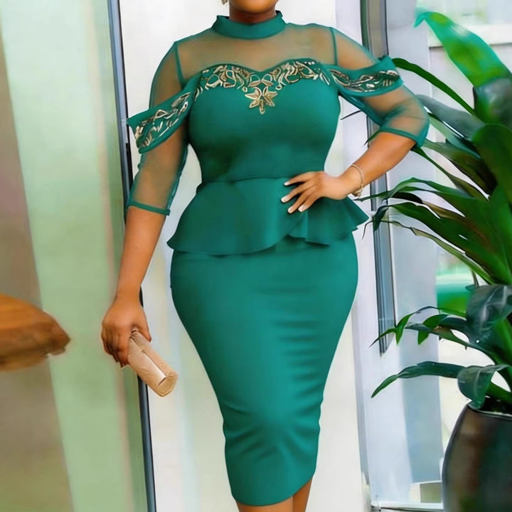 Damen figurbetontes Peplum-Kleid Echo Archiv