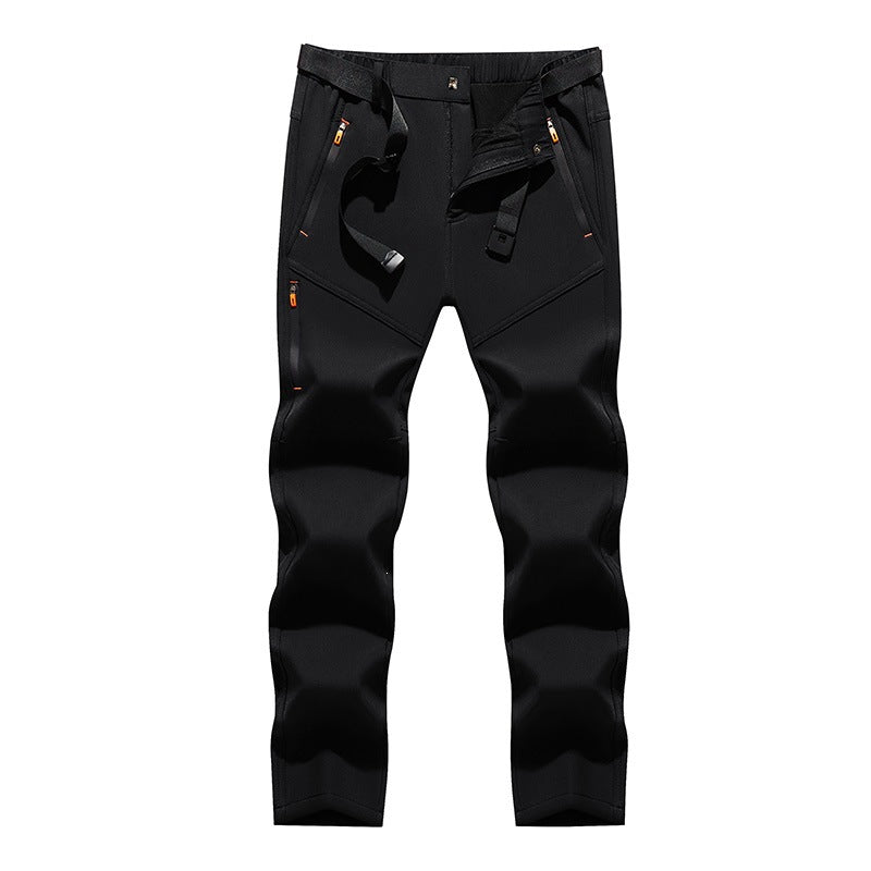 Herren Technische Softshell‑Outdoorhose mit vorgeformten Knien, wasserabweisenden Reißverschlüssen & integriertem Gürtel Echoarchiv