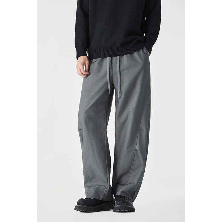 Herren Weite Cropped Cargohose mit Tunnelzug und Kniefalten Echoarchiv