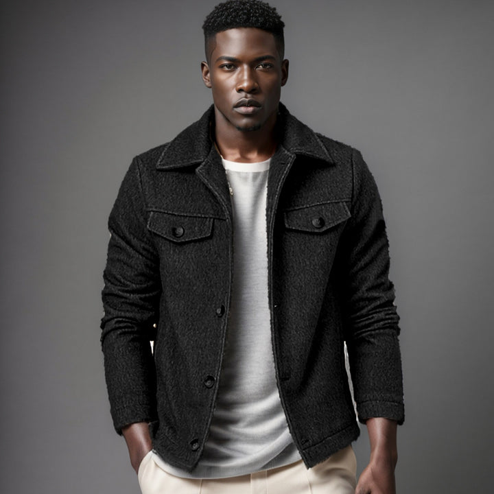Herren modische Jacke mit strukturiertem Gewebe und vielseitigen Taschen Echoarchiv