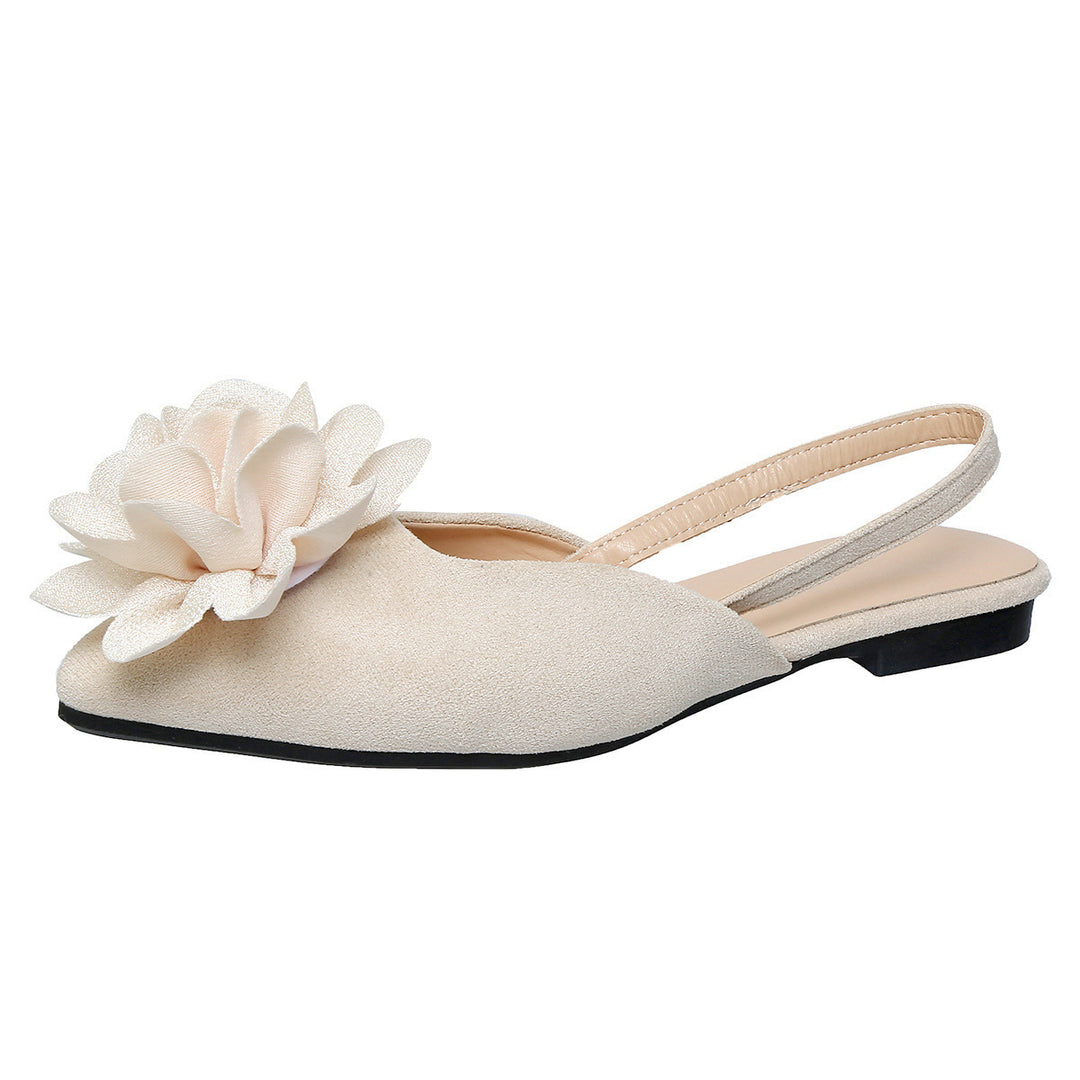 Damen Slingback-Mules mit spitzer Zehenpartie und großer Blumenapplikation Echo Archiv