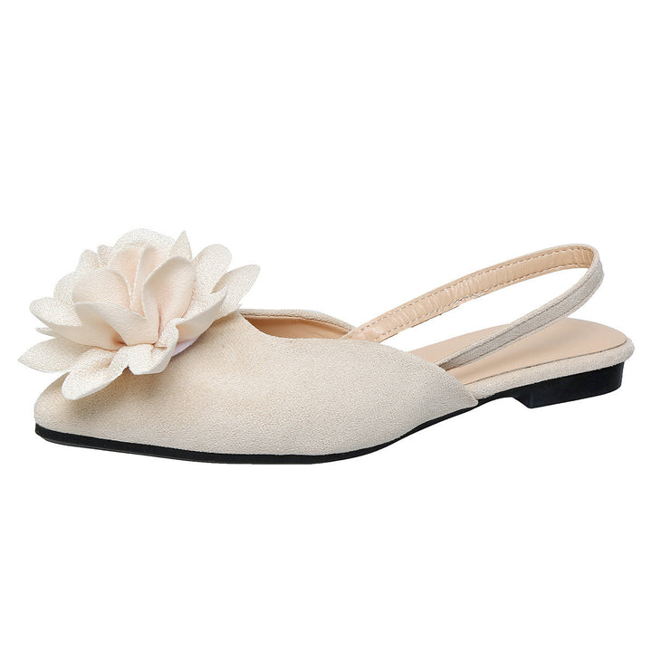 Damen Slingback-Mules mit spitzer Zehenpartie und großer Blumenapplikation Echo Archiv