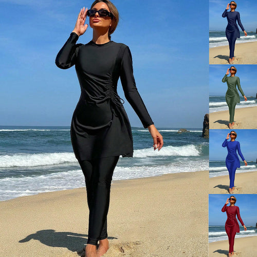 Damen eleganter Schwimmanzug mit asymmetrischem Rock und figurbetonendem Design – Maréssa