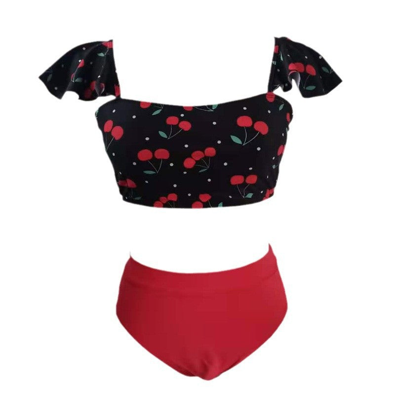 Damen Bikini-Set mit floralem Oberteil und hohem Taillen-Slip Echo Archiv