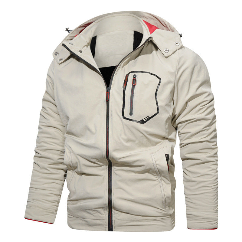 Herren leichte Softshell-Kapuzenjacke mit wasserabweisender Brusttasche und verdecktem Reißverschluss Echoarchiv