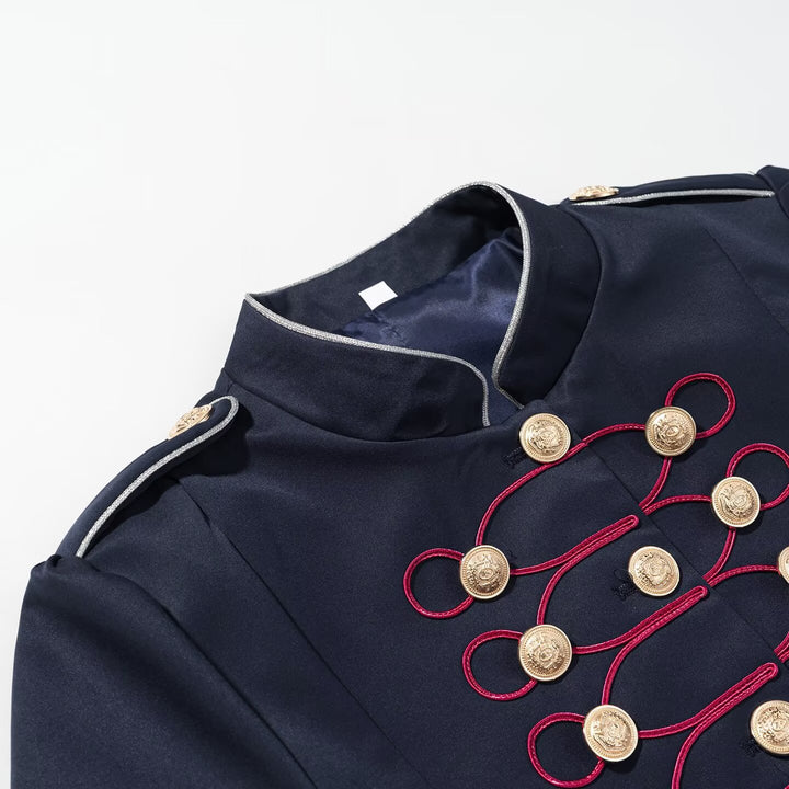 Damen Militärblazer mit Stehkragen, goldener Zierknopfreihe und Kordelbesatz Echo Archiv