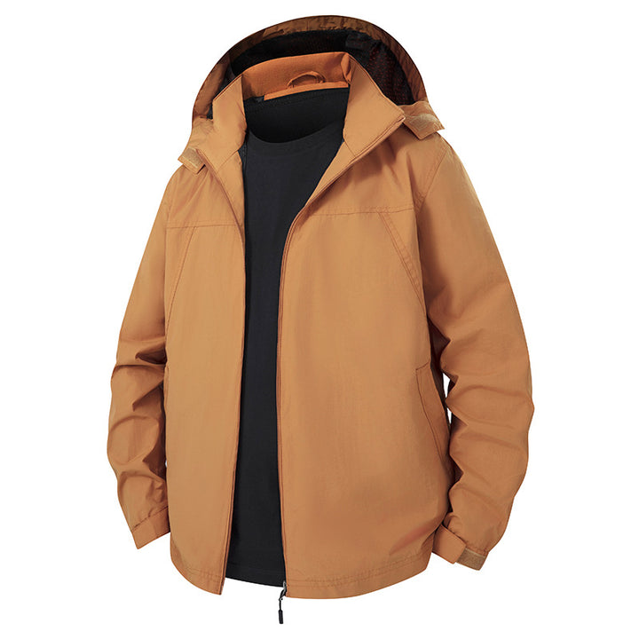 Herren Leichte wasserabweisende Kapuzen‑Shelljacke mit atmungsaktivem Meshfutter und verstellbarem Saum Echo Archiv