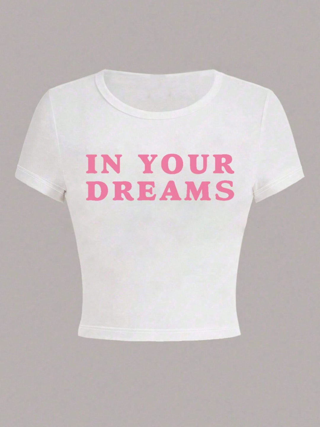 Damen Crop-T-Shirt mit inspirierendem Aufdruck und figurbetontem Schnitt Echo Archiv