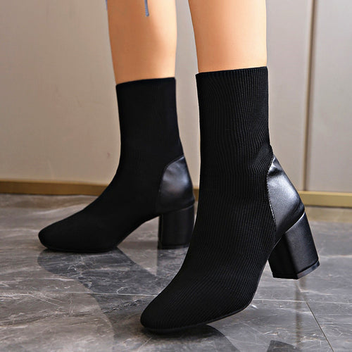 Damen Modische Stiefeletten aus Strick Echo Archiv