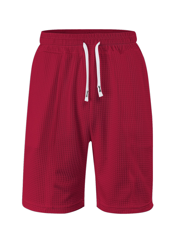Herren nan atmungsaktive Waffel-Pyjama-Shorts mit elastischem Komfortbund, Tunnelzug und seitlichen Eingrifftaschen Echo Archiv