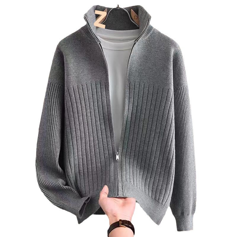 Herren Elegante Strickjacke mit hohem Kragen Echo Archiv
