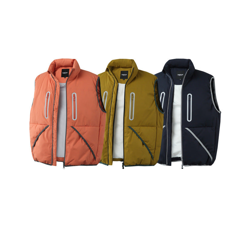 Unisex Wattierte Stehkragen‑Weste mit wind- und wasserabweisender Oberfläche, Kontrastpaspel und Mehrfachtaschen Echo Archiv