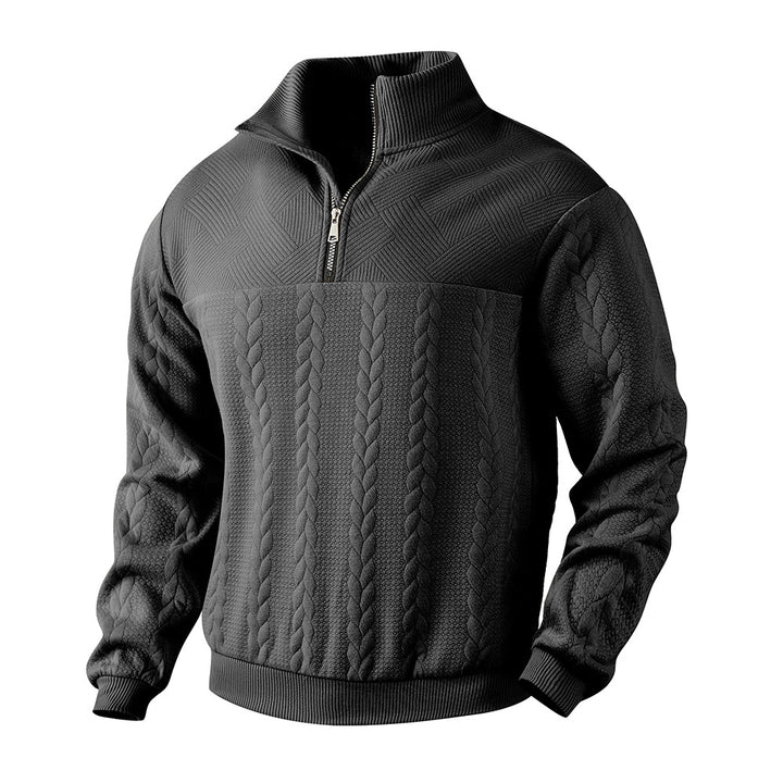 Herren Fleece-Pullover mit hohem Kragen und modischem Zipper Echoarchiv