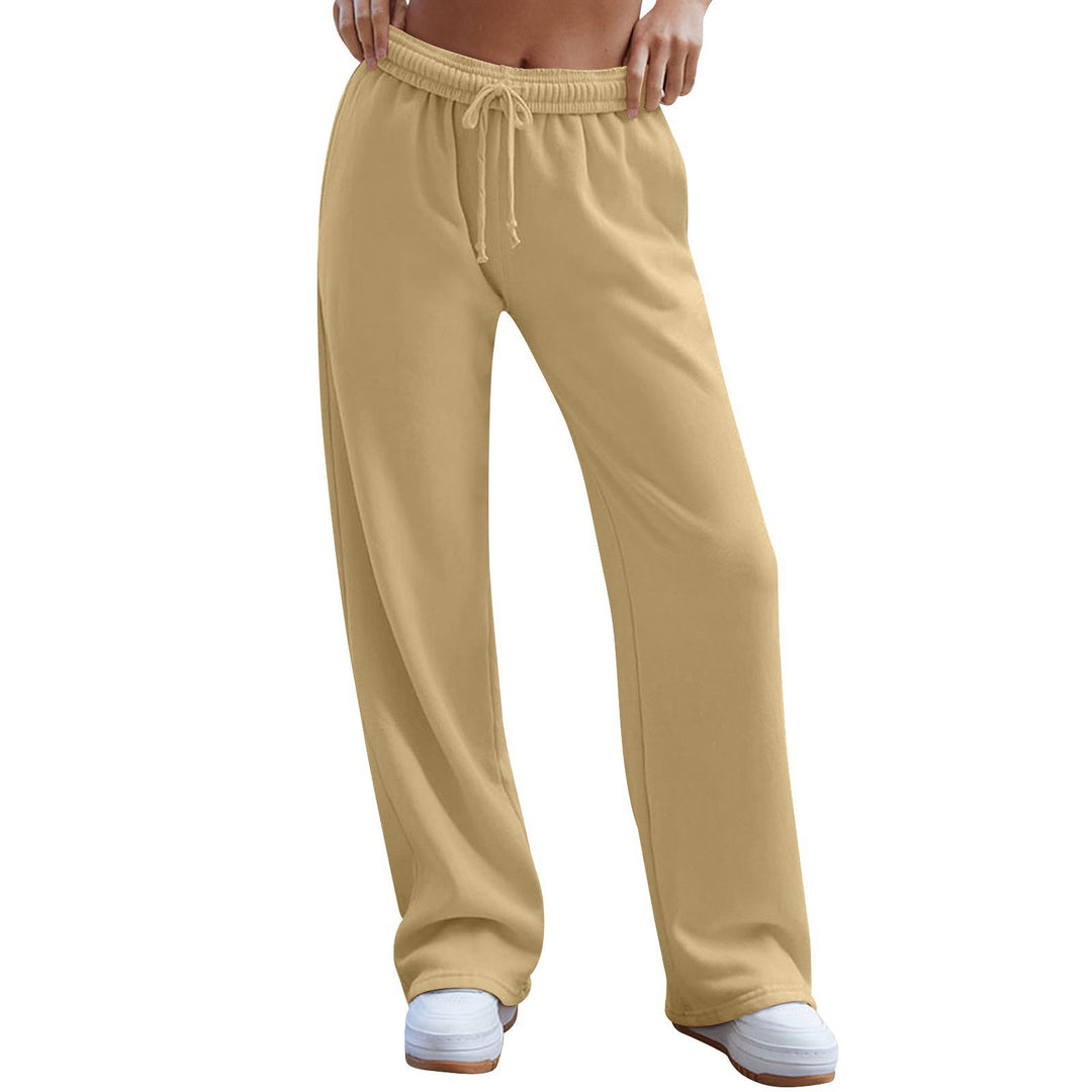 Damen weite Komfort-Loungehose mit hochgeschnittener Taille, elastischem Bund und Kordelzug – Avélisse