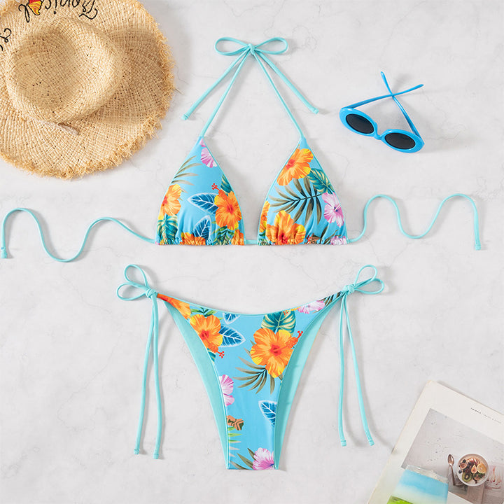 Damen Bikiniset mit floralem Muster und verstellbaren Trägern Echo Archiv