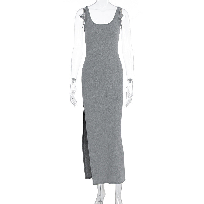 Damen Schlichtes Maxikleid mit hohem Seitenschlitz Echo Archiv
