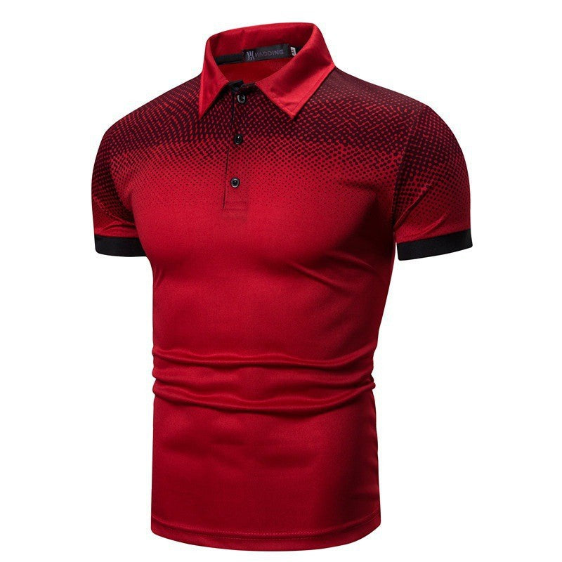 Herren Poloshirt mit dynamischem Farbverlauf und modernen Kontrastdetails Echoarchiv