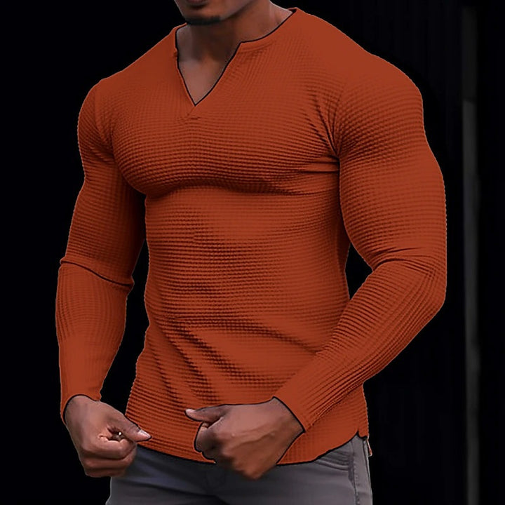 Herren Langarmshirt mit strukturiertem Design Echoarchiv