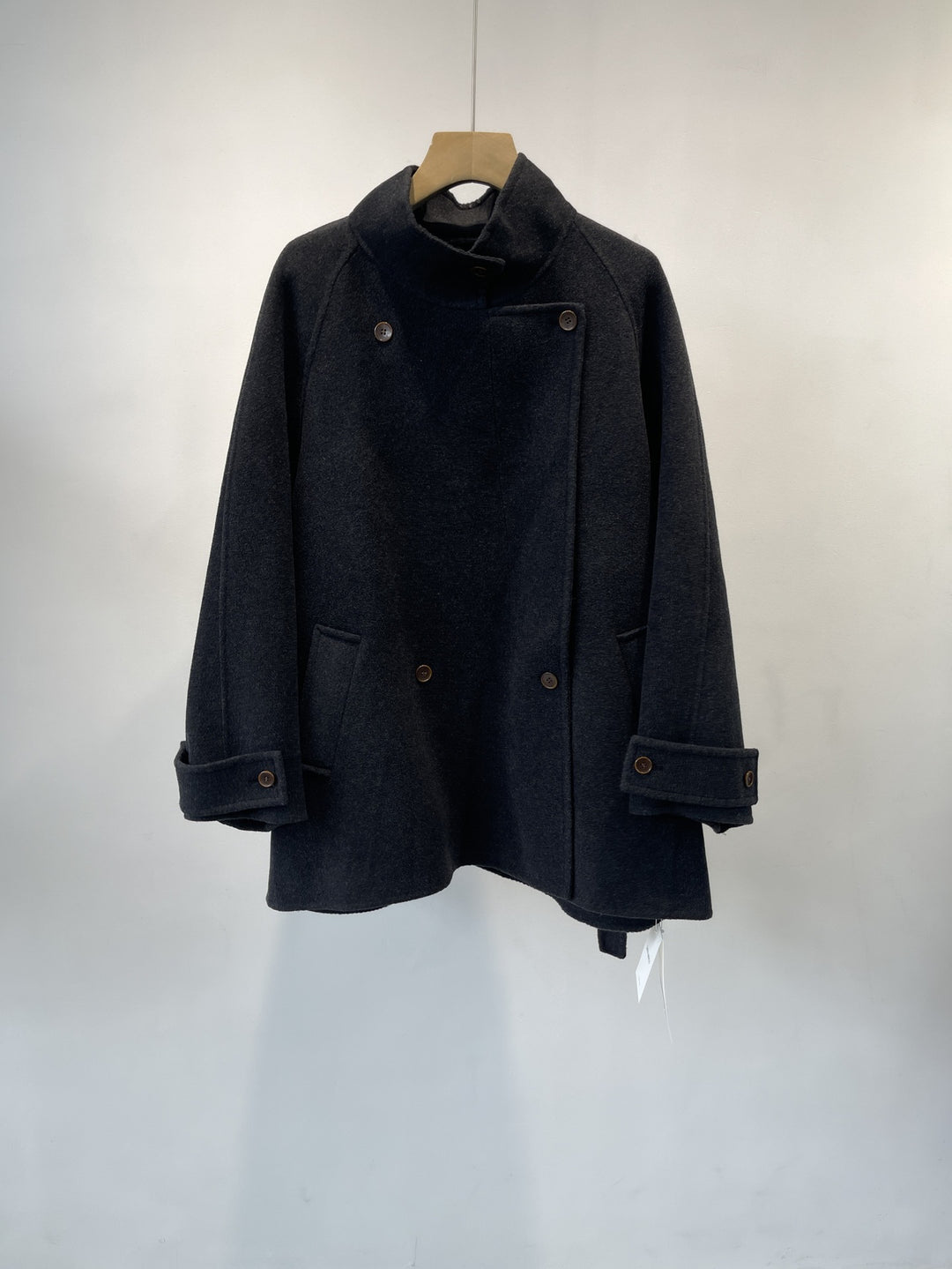 Damen maßgeschneiderter doppelt gestrickter Wollmischmantel – Célinea