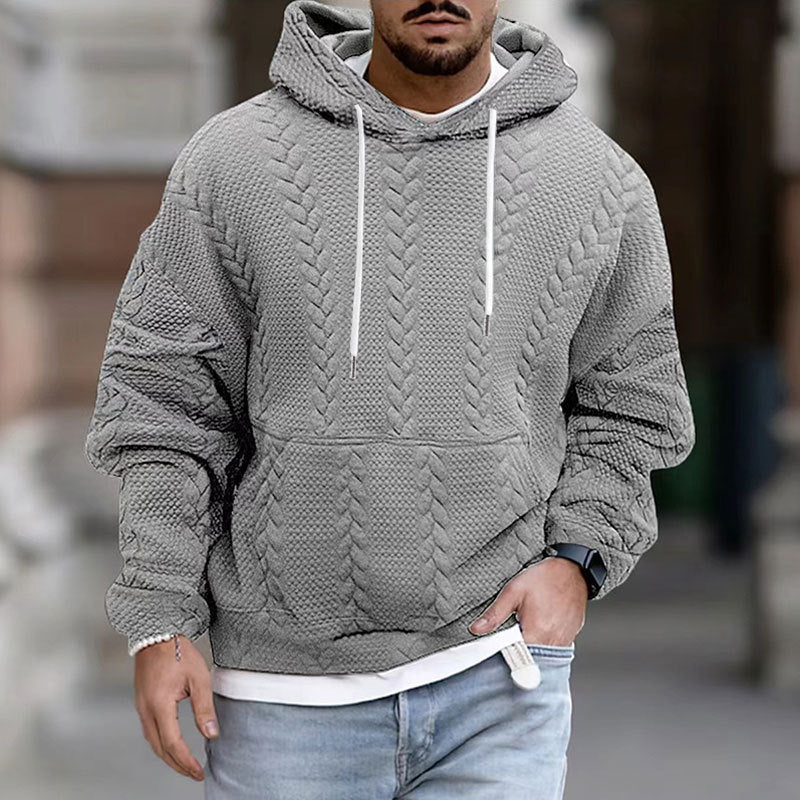 Herren Modischer Grobstrick Kapuzenpullover – Cavarno