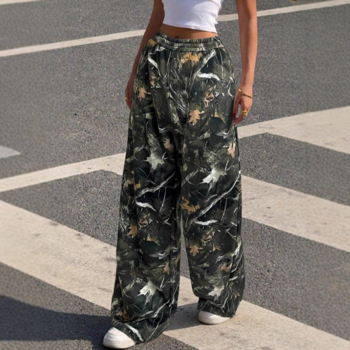 Damen nan weite Palazzo-Hose mit floralem Alloverprint und elastischem Bund Echo Archiv