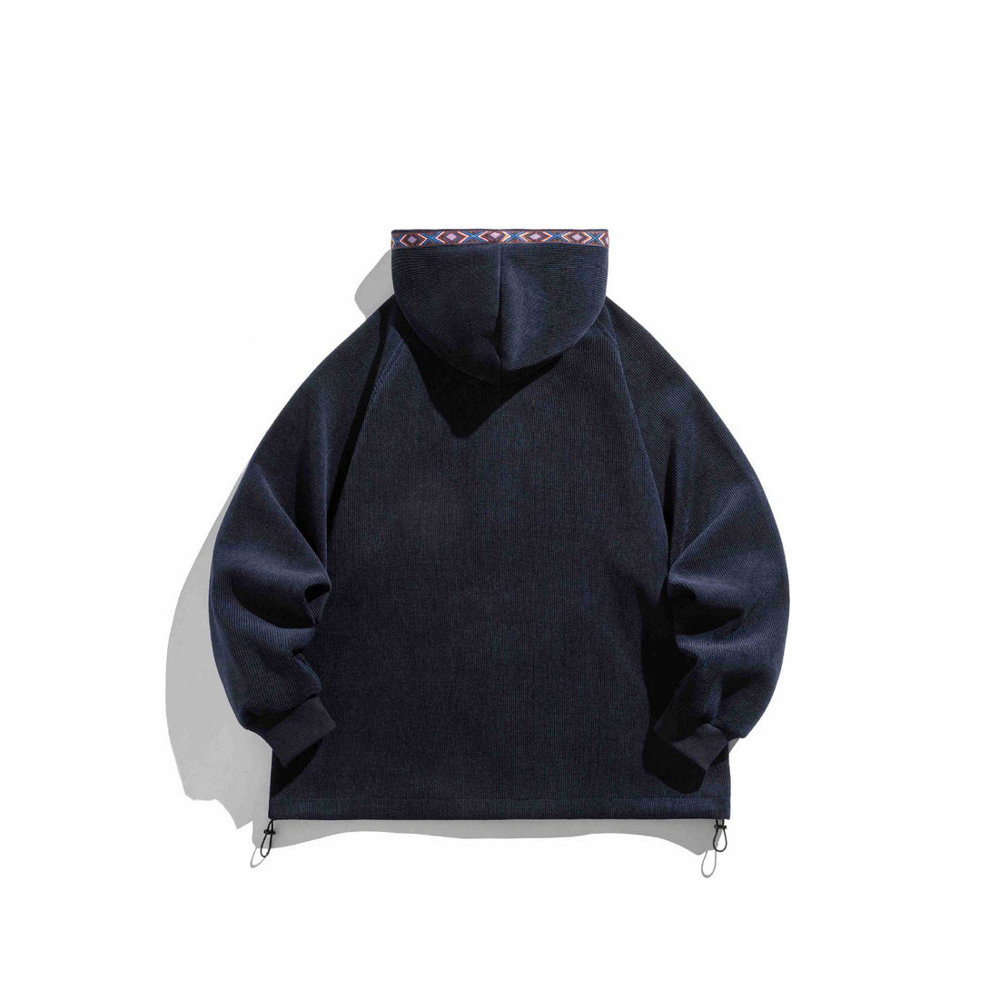 Unisex Oversize Kapuzen-Zipjacke aus geripptem French‑Terry mit Zierband Echoarchiv