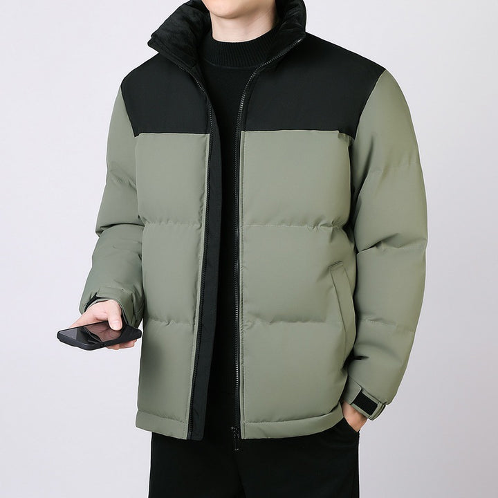 Herren Isolierte Winter-Steppjacke mit geometrischer Ton-in-Ton‑Steppung und hohem Stehkragen Echo Archiv