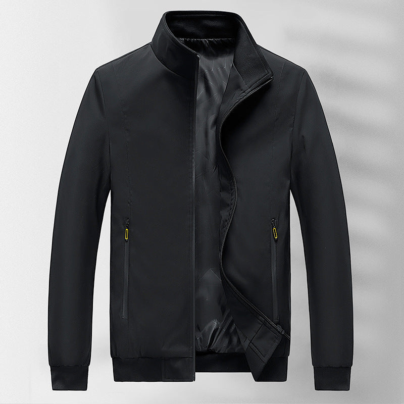Herren Leichter wind- und wasserabweisender Stehkragen-Blouson mit Thermo-Innenfutter und Reißverschlusstaschen – Taviero