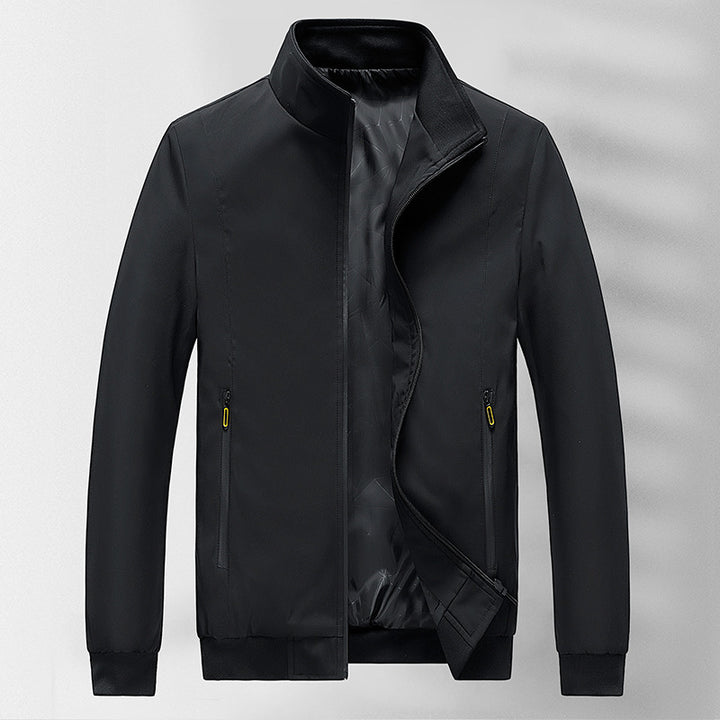 Herren Leichter wind- und wasserabweisender Stehkragen-Blouson mit Thermo-Innenfutter und Reißverschlusstaschen – Taviero