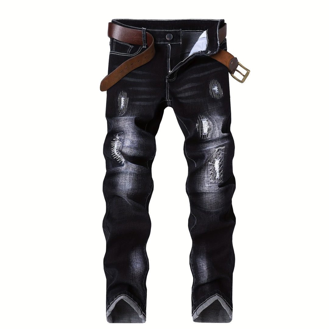 Herren Elegante Slim-Fit Jeans mit modischen Waschungseffekten Echoarchiv