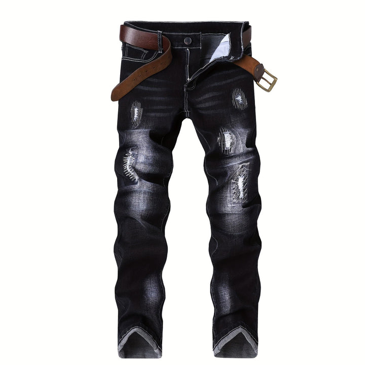 Herren Elegante Slim-Fit Jeans mit modischen Waschungseffekten Echoarchiv