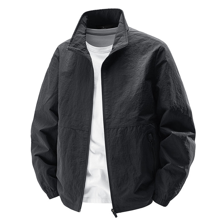 Herren Leichte Wind- und wasserabweisende Freizeitjacke mit Stehkragen und Reißverschlusstaschen Echo Archiv