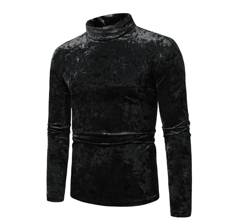 Herren eleganter Rollkragenpullover aus Samt Echoarchiv