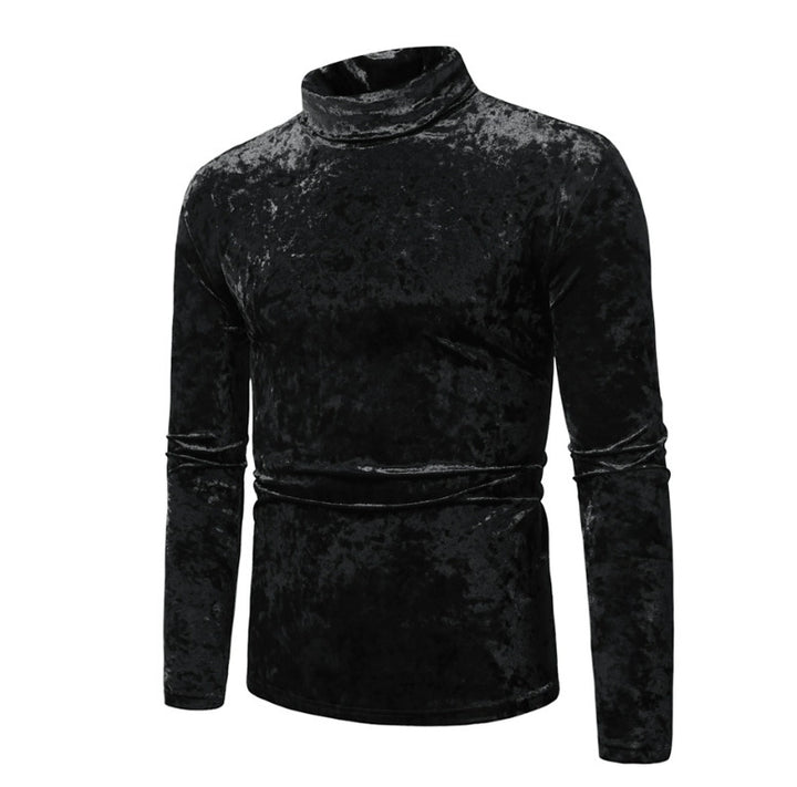 Herren eleganter Rollkragenpullover aus Samt Echoarchiv