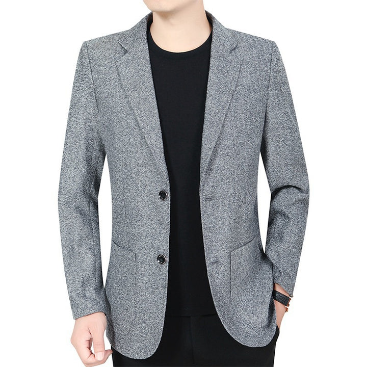 Herren Kariertes Slim-Fit Sakko mit strukturiertem Wollmix und aufgesetzten Taschen – Tianoro