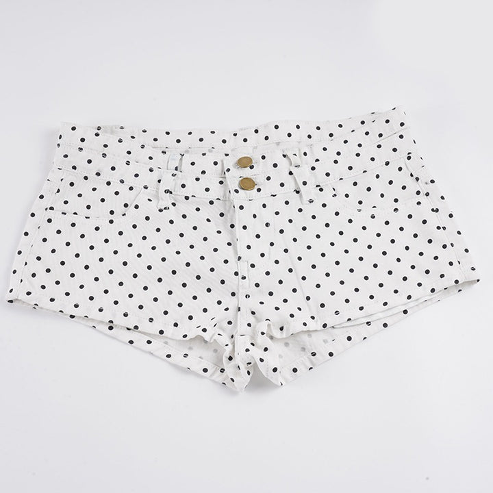 Damen Modische Shorts mit zeitgemäßem Punktedesign und hohem Bund Echo Archiv