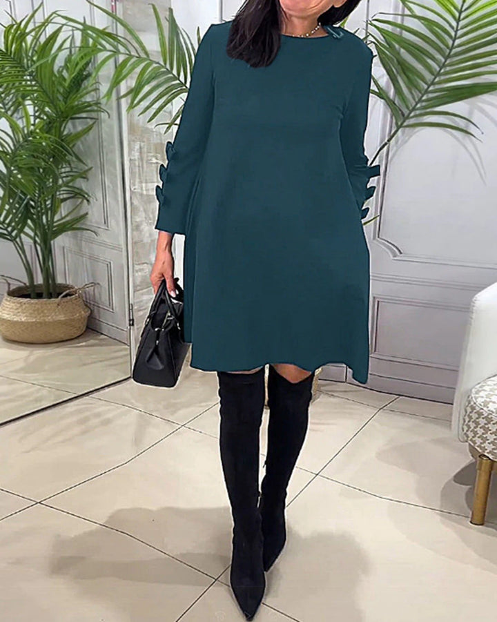 Damen nan A-Linien-Tunika-Kleid mit gestuften Zierlaschenärmeln Echo Archiv