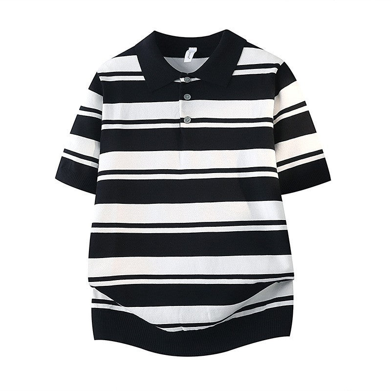 Damen Kurzarm Poloshirt mit gestreiftem Design – Avérine