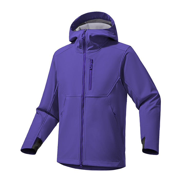 Herren Softshell‑Kapuzensweatjacke mit Stretch‑Windschutz, ergonomischem Schnitt und Brustreißverschluss Echo Archiv