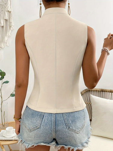 Echoarchiv | Ärmelloses Blazer Top mit Knöpfen für Damen
