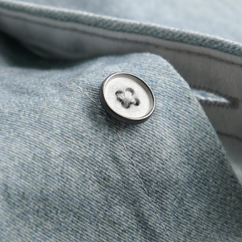 Herren Denim-Overshirt mit Used‑Effekt und Brusttasche Echoarchiv