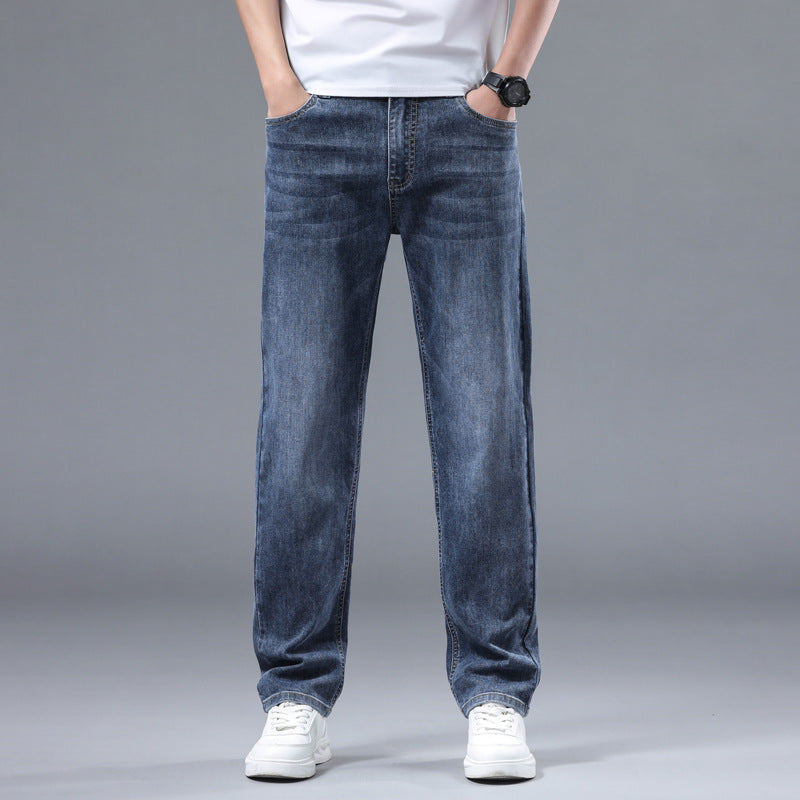 Herren Extraweite Denim-Baggy-Jeans mit geradem Bein & soften Waschungen Echoarchiv